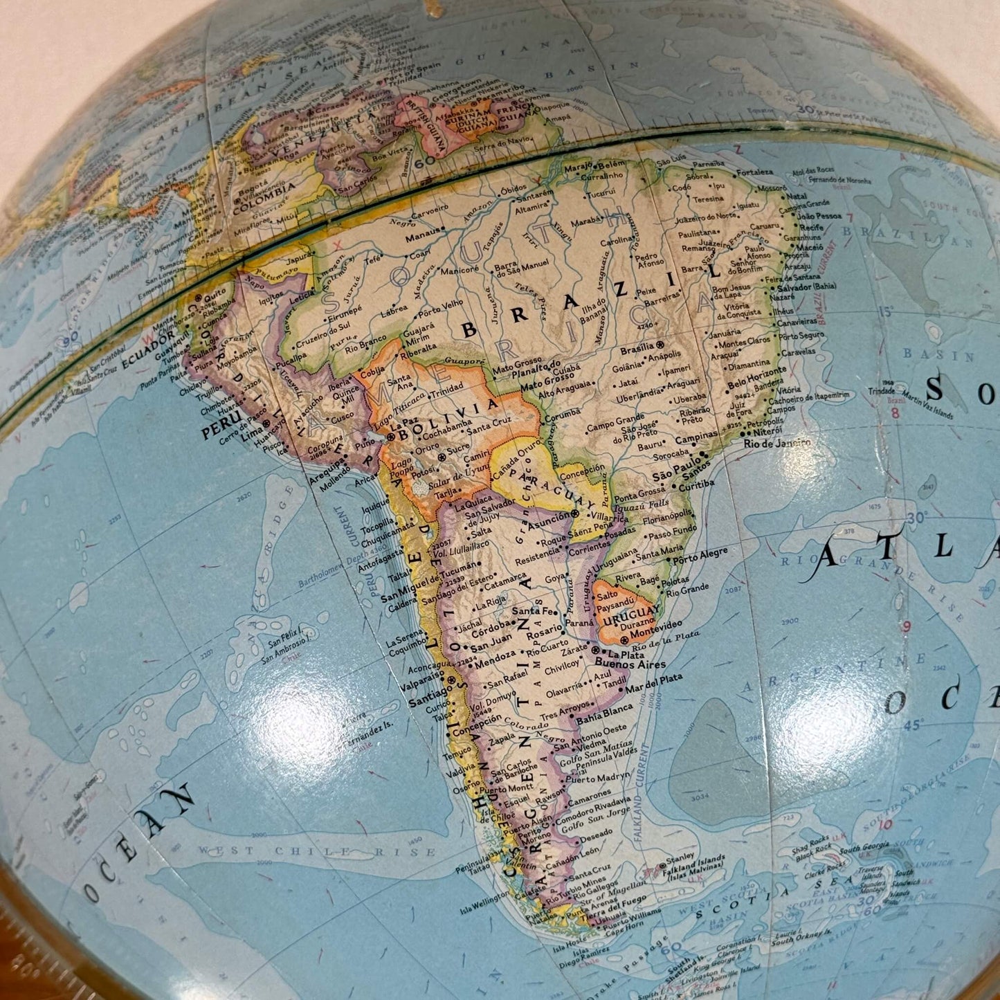 #1545【1961年】ビンテージ National Geographic 地球儀 ディスプレイ アメリカ