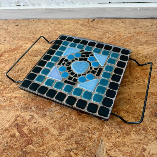 #2297【1970年代】ビンテージ モザイクタイル トリベット / アイアンハンドル付き 鍋敷き アメリカ
