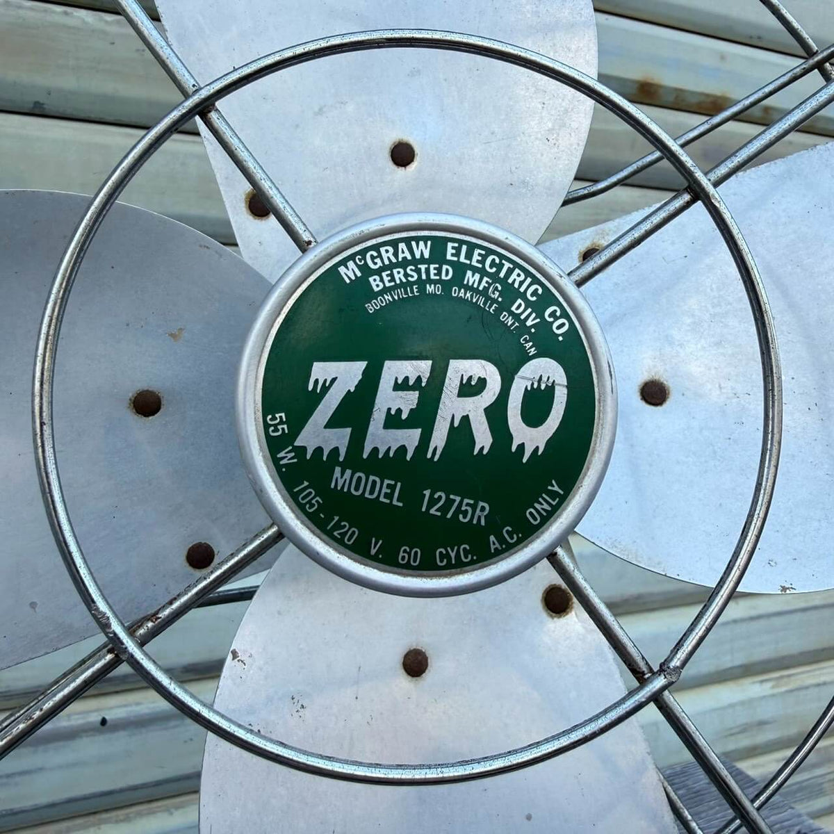 【1950-60年代】ビンテージ ZERO メタル デスクファン アメリカ製 扇風機 インダストリアル アメリカン雑貨 #2796