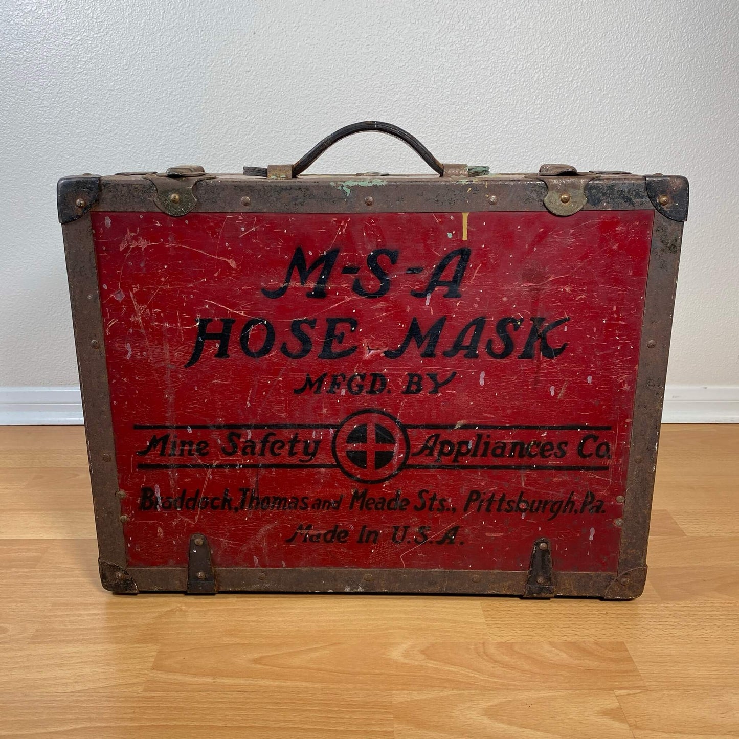#725【1930-40年代】ビンテージ MSA HOSE MASK 木製ハードケース / 収納ケース アメリカ