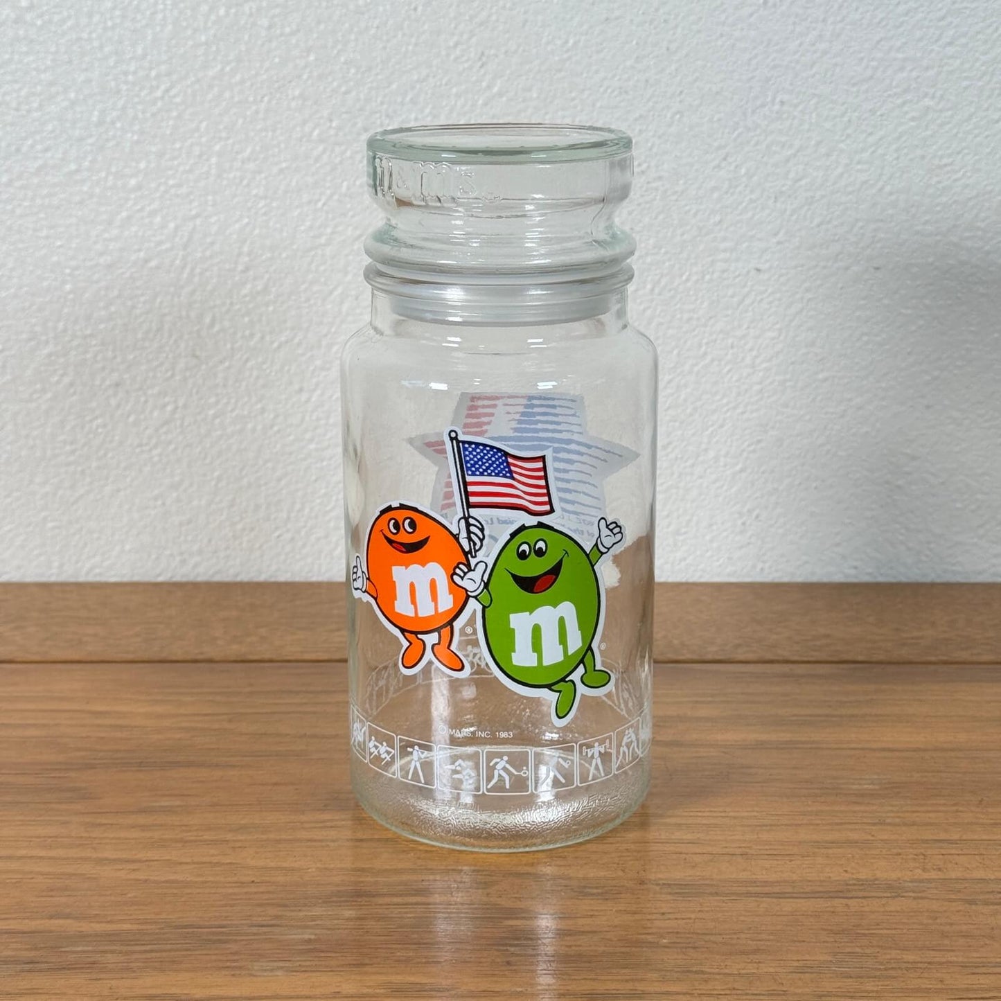 #2033【1984年】ビンテージ M&M’s アドバタイジング  ロサンゼルス五輪 オリンピック記念 ガラスジャー アメリカ