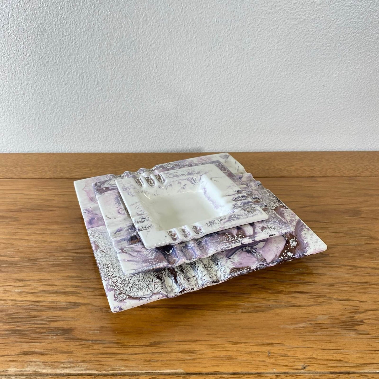 #910【1970年代】ビンテージ 灰皿 カリフォルニアポッタリー 3点セット