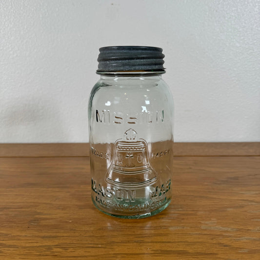 #1519【1930年代】ビンテージ ガラスジャー 収納 小物入れ