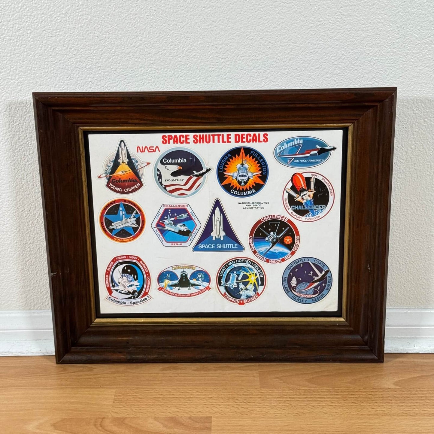 #1951【1980年代】ビンテージ NASA ステッカー アートフレーム / ウォールデコ アメリカ