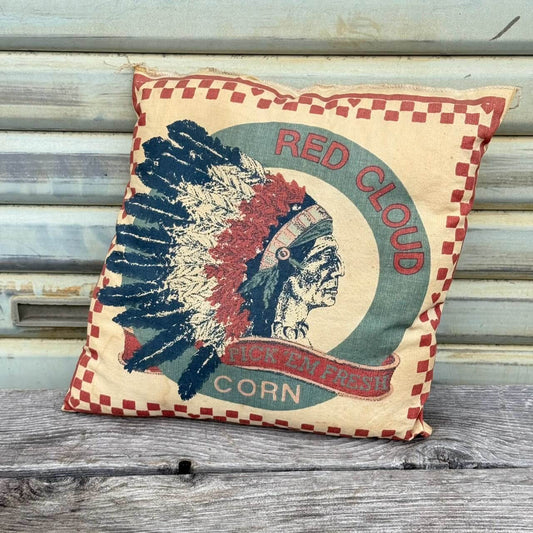 【ビンテージ】クッション アメリカン雑貨 店舗什器 RED CLOUD CORN ネイティブアメリカン #2674-2