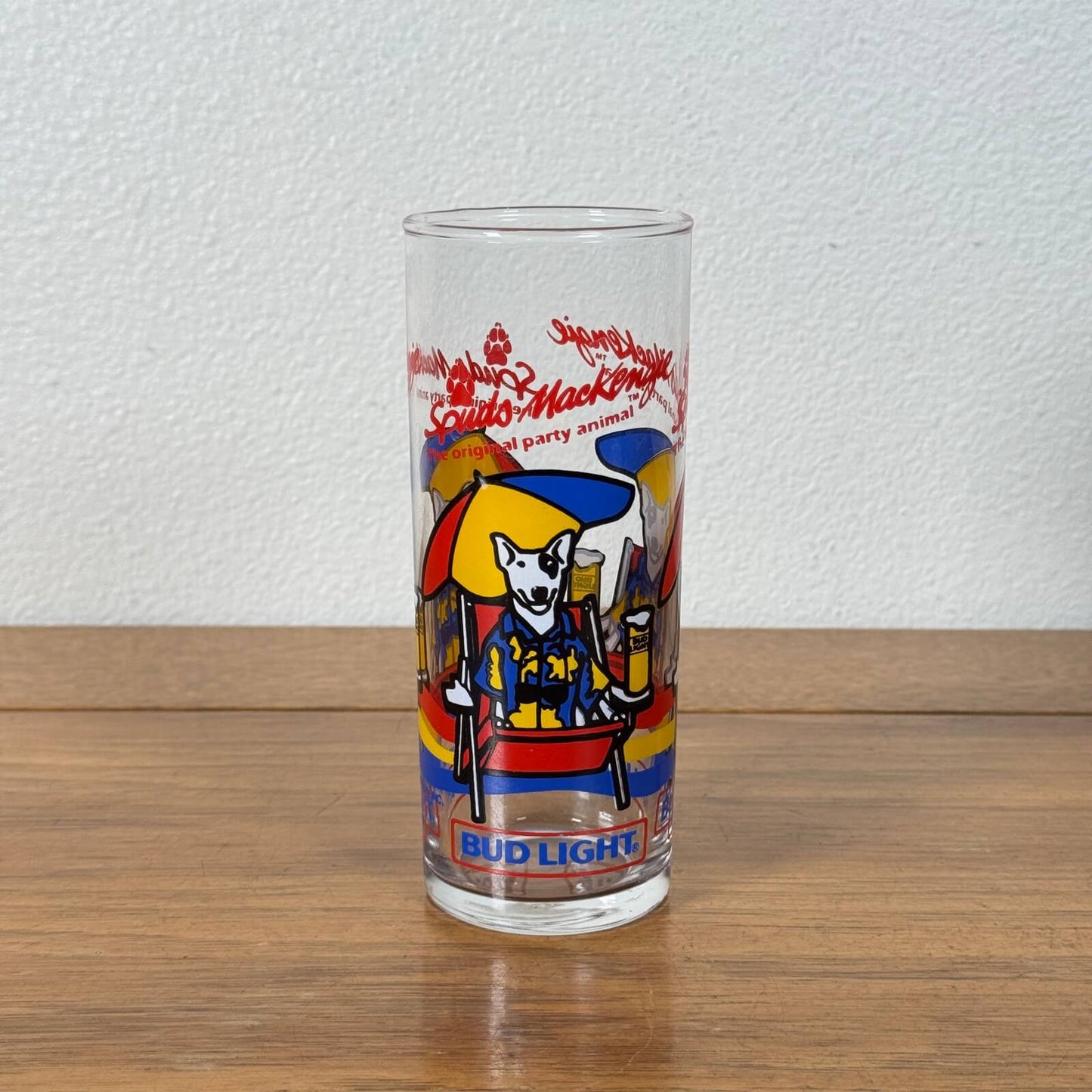 #2026【1987年】ビンテージ Spuds MacKenzie （スパッズ・マッケンジー）グラス / BUD LIGHT アメリカ