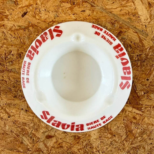 【1970年代】ビンテージ 灰皿 アメリカン雑貨 ミルクガラス 店舗什器 ビールロゴ #2299