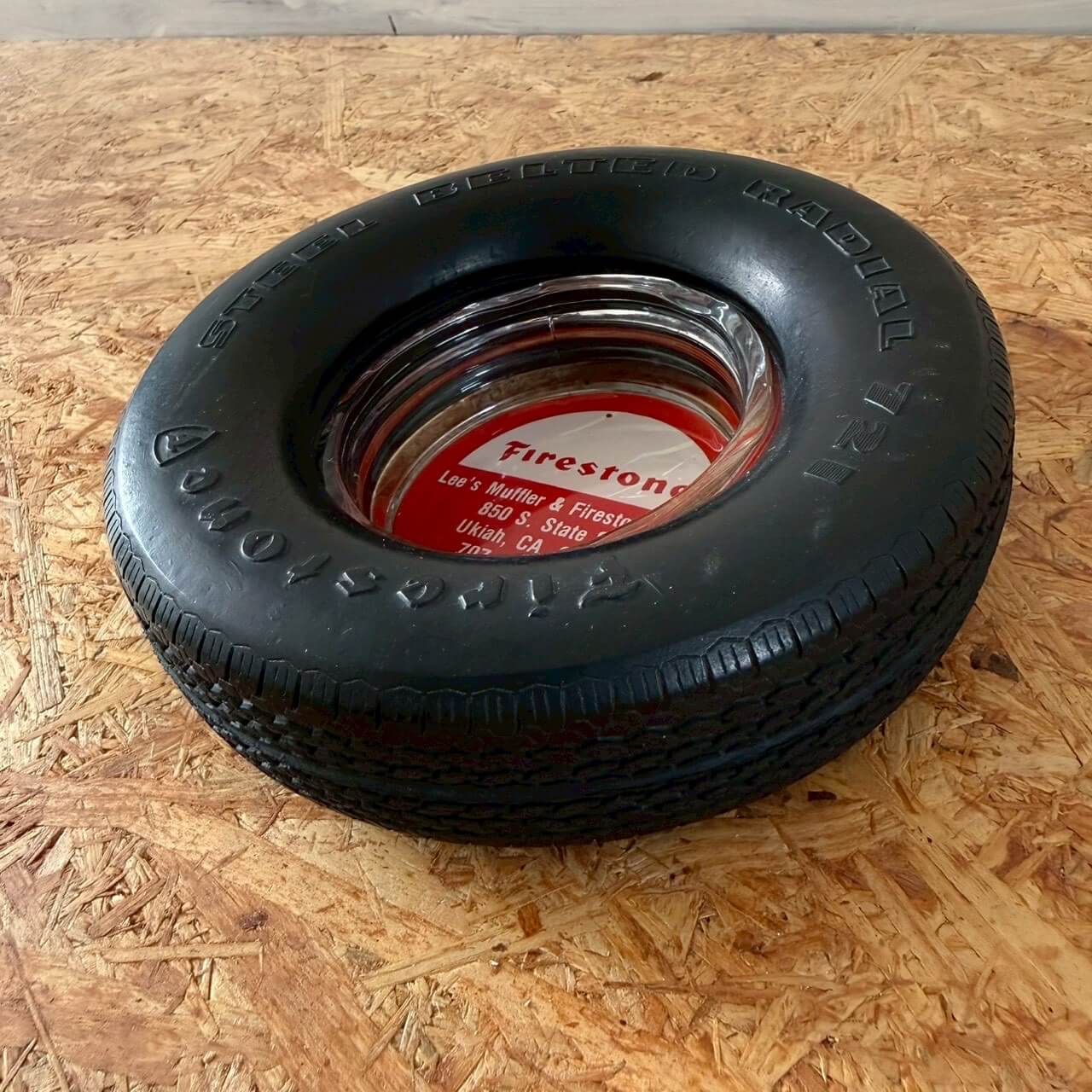 #2358【1970-80年代】ビンテージ Firestone タイヤ型 アドバタイジング灰皿 / ガレージ ノベルティ アメリカ