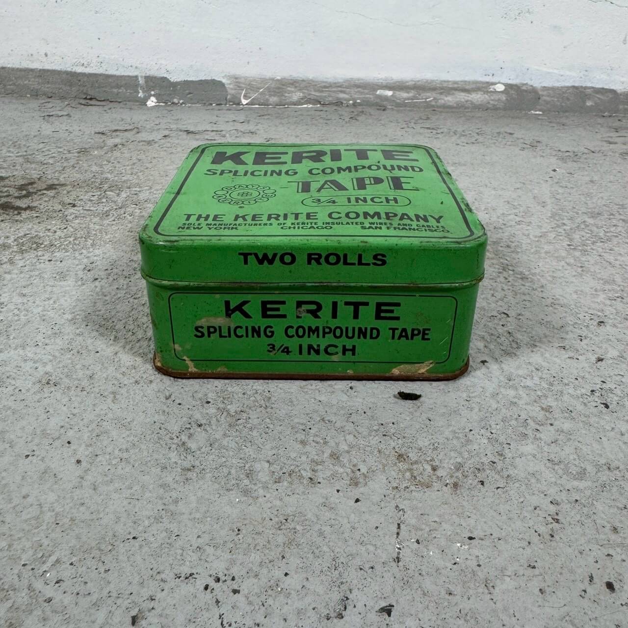 #2215【1950-60年代】ビンテージ KERITE スプライシングテープ メタル缶 アメリカ製 インダストリアル