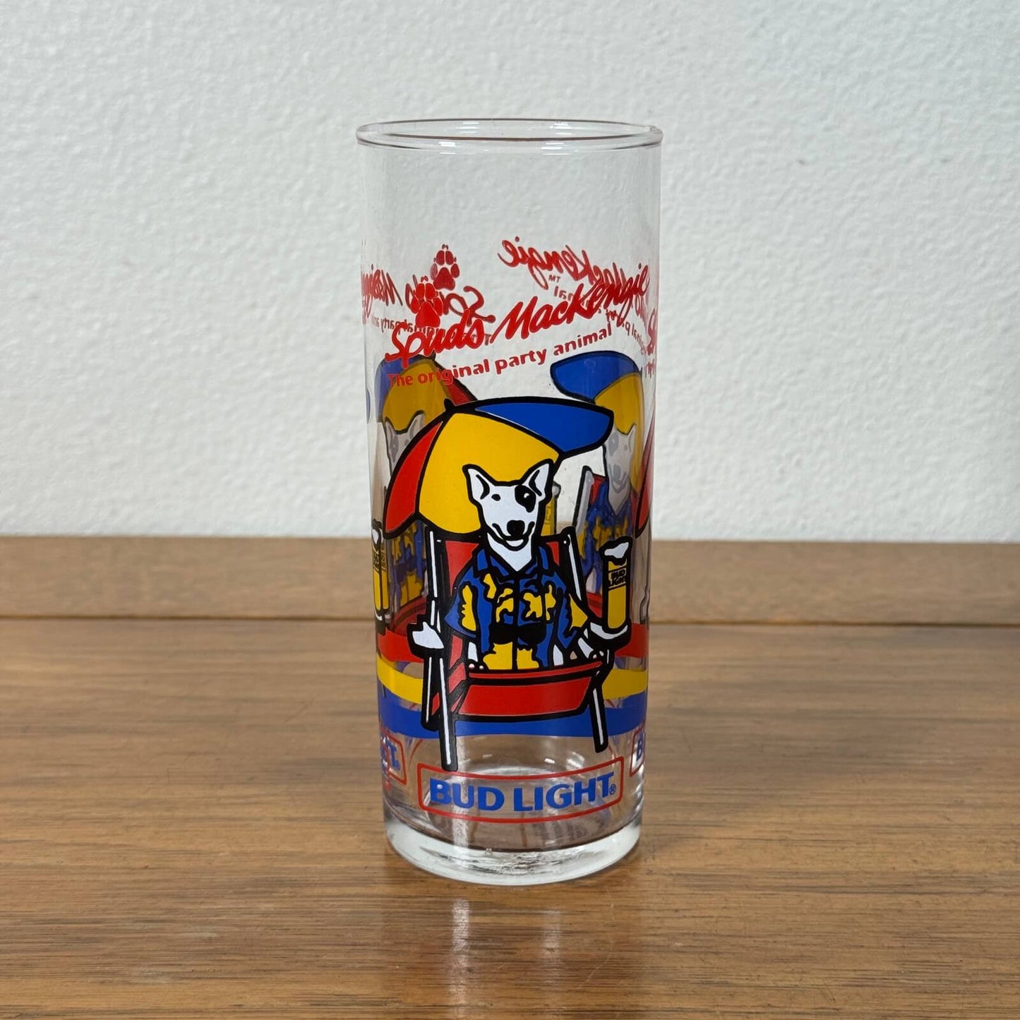#2026【1987年】ビンテージ Spuds MacKenzie （スパッズ・マッケンジー）グラス / BUD LIGHT アメリカ