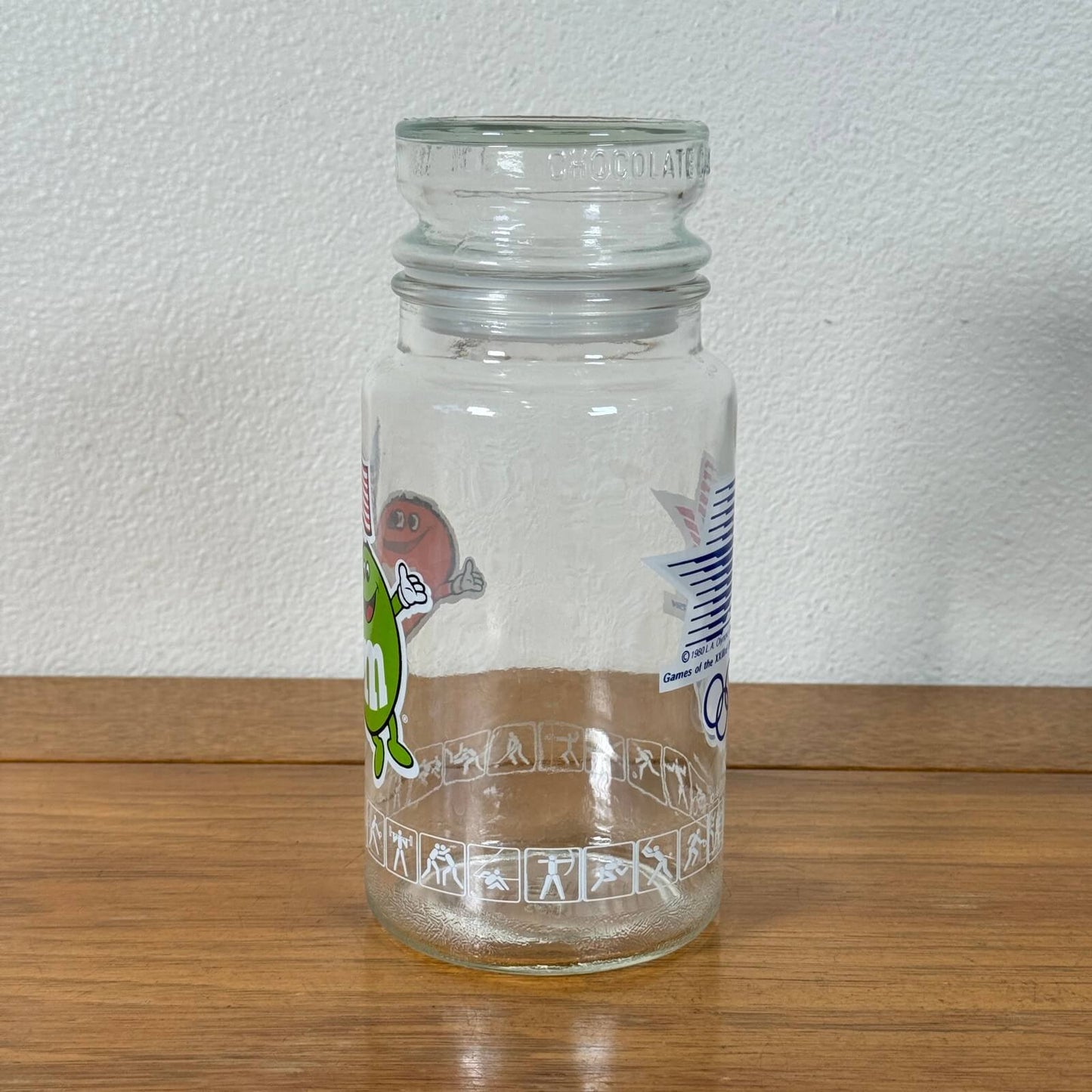 #2033【1984年】ビンテージ M&M’s アドバタイジング  ロサンゼルス五輪 オリンピック記念 ガラスジャー アメリカ