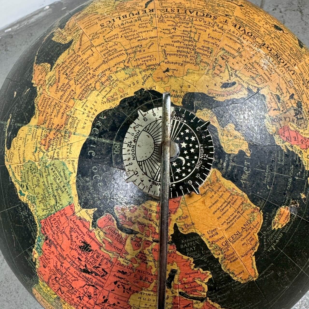 #2342【1950年代製】ビンテージ REPLOGLE リプルーグル ブラックオーシャン 地球儀 アメリカ