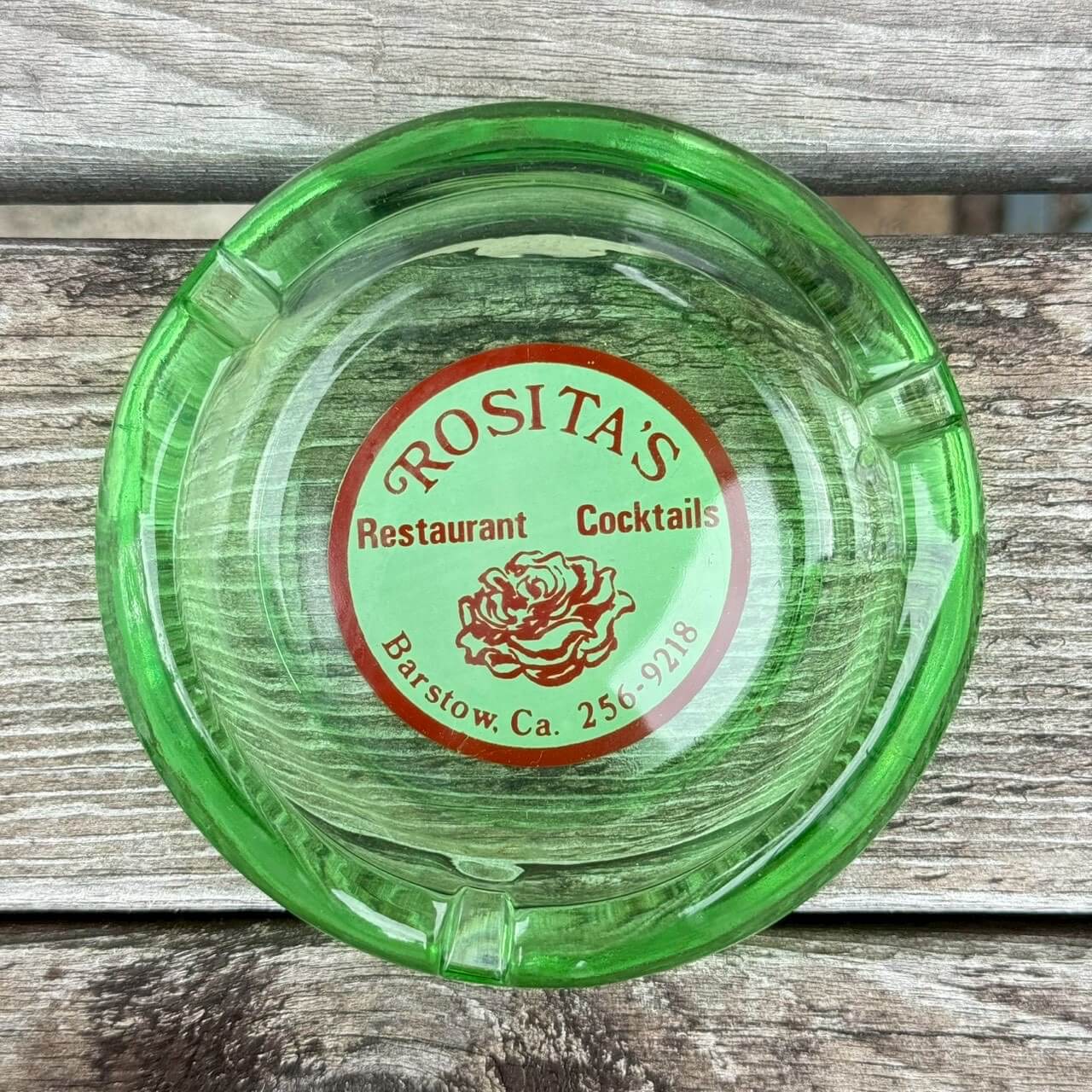 【ビンテージ】灰皿 ガラス アッシュトレイ アメリカン雑貨 店舗什器 トレイ レトロ #2541-68