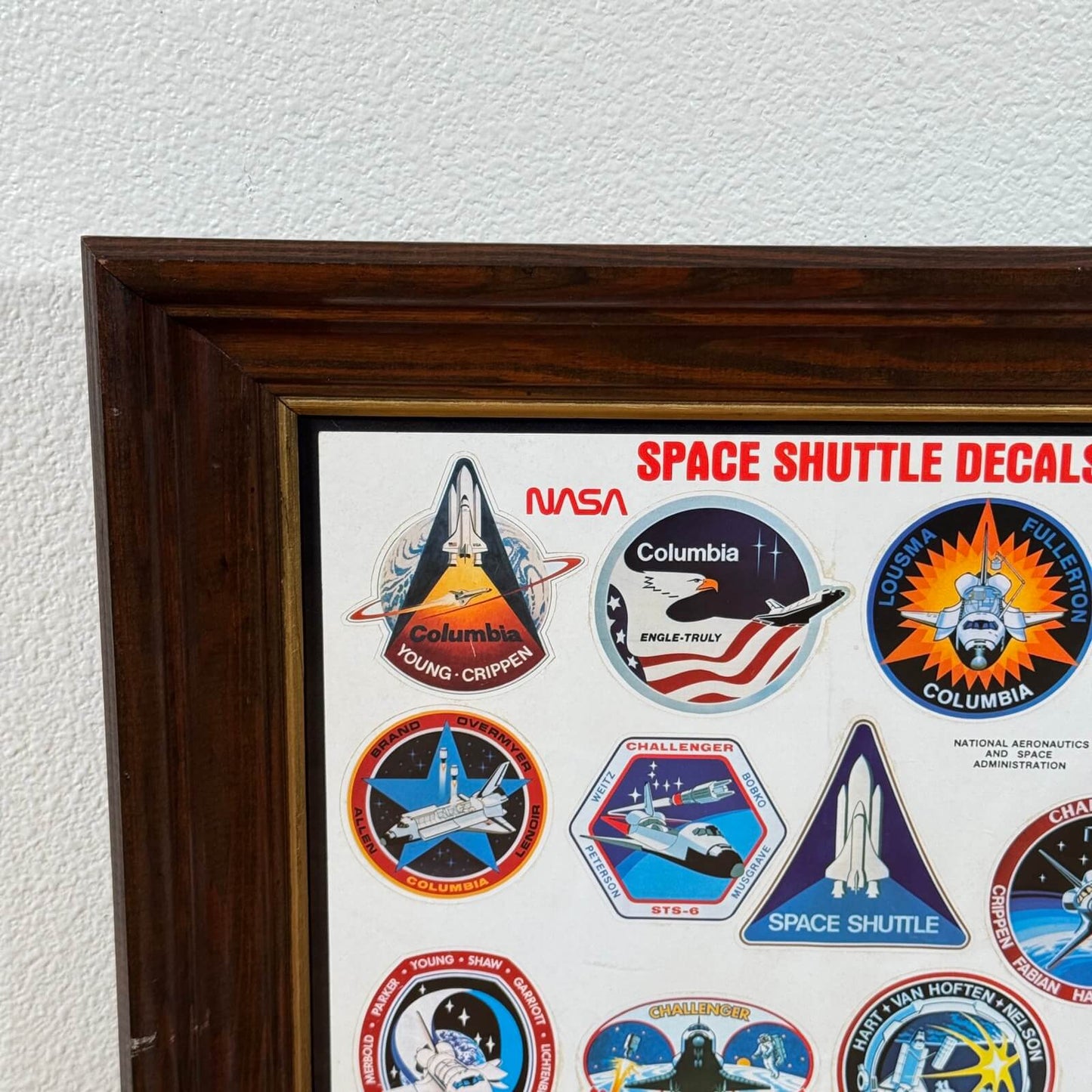 #1951【1980年代】ビンテージ NASA ステッカー アートフレーム / ウォールデコ アメリカ
