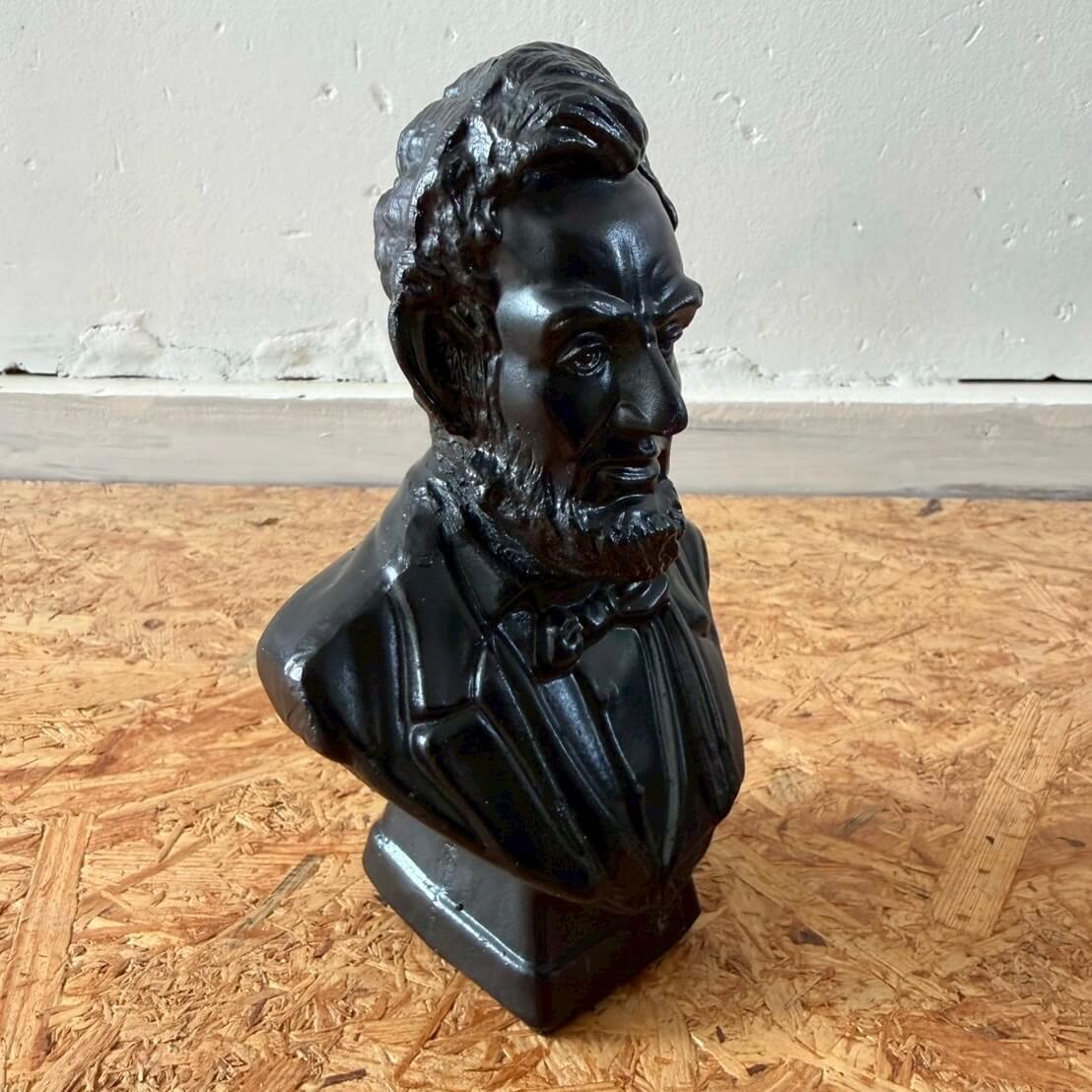#2294【1970-80年代】ビンテージ エイブラハム・リンカーン 石炭彫刻 バスト像 / West Virginia ハンドクラフト