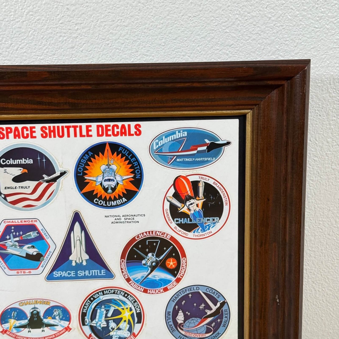 #1951【1980年代】ビンテージ NASA ステッカー アートフレーム / ウォールデコ アメリカ