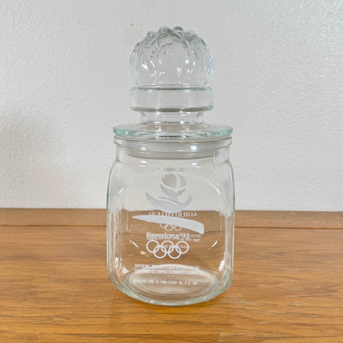 #1531【1992年製】ビンテージ オリンピック記念品 ガラスジャー / 収納瓶 小物入れ アメリカ