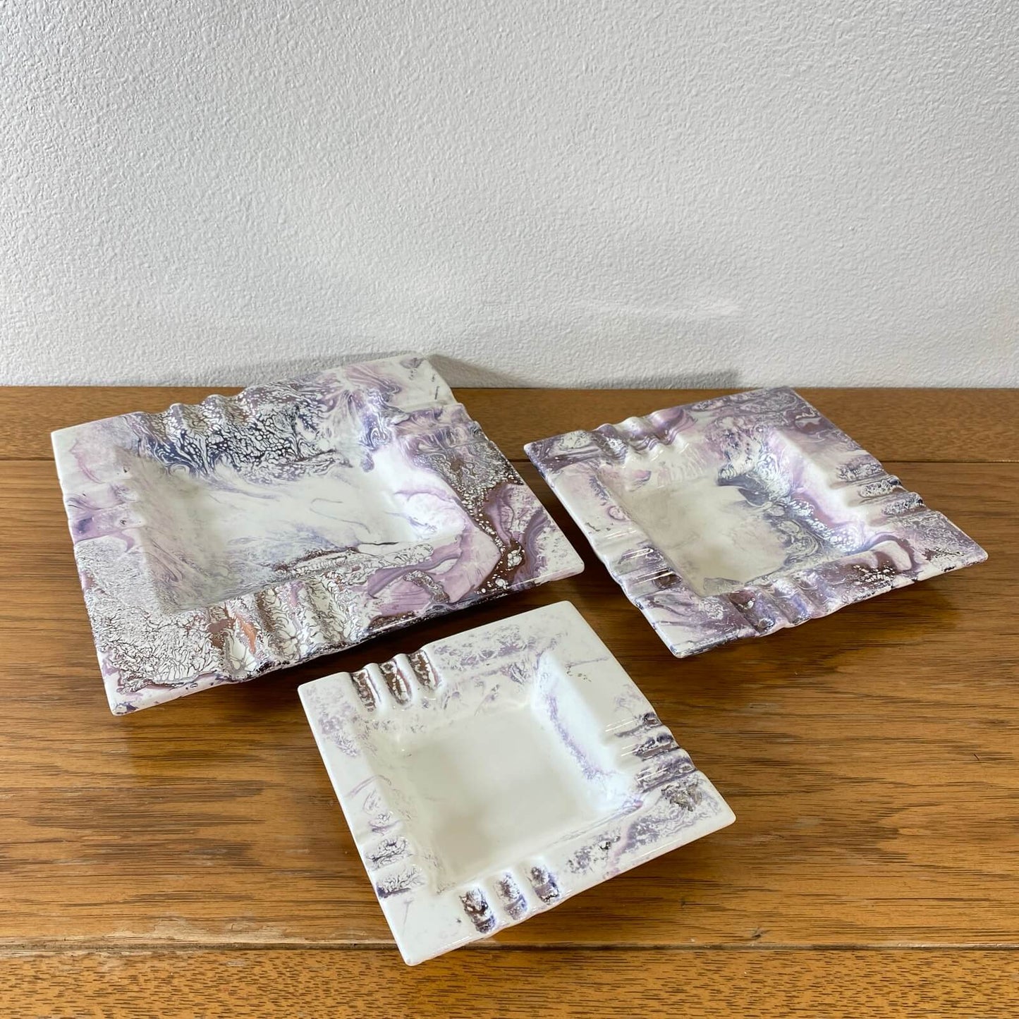 #910【1970年代】ビンテージ 灰皿 カリフォルニアポッタリー 3点セット