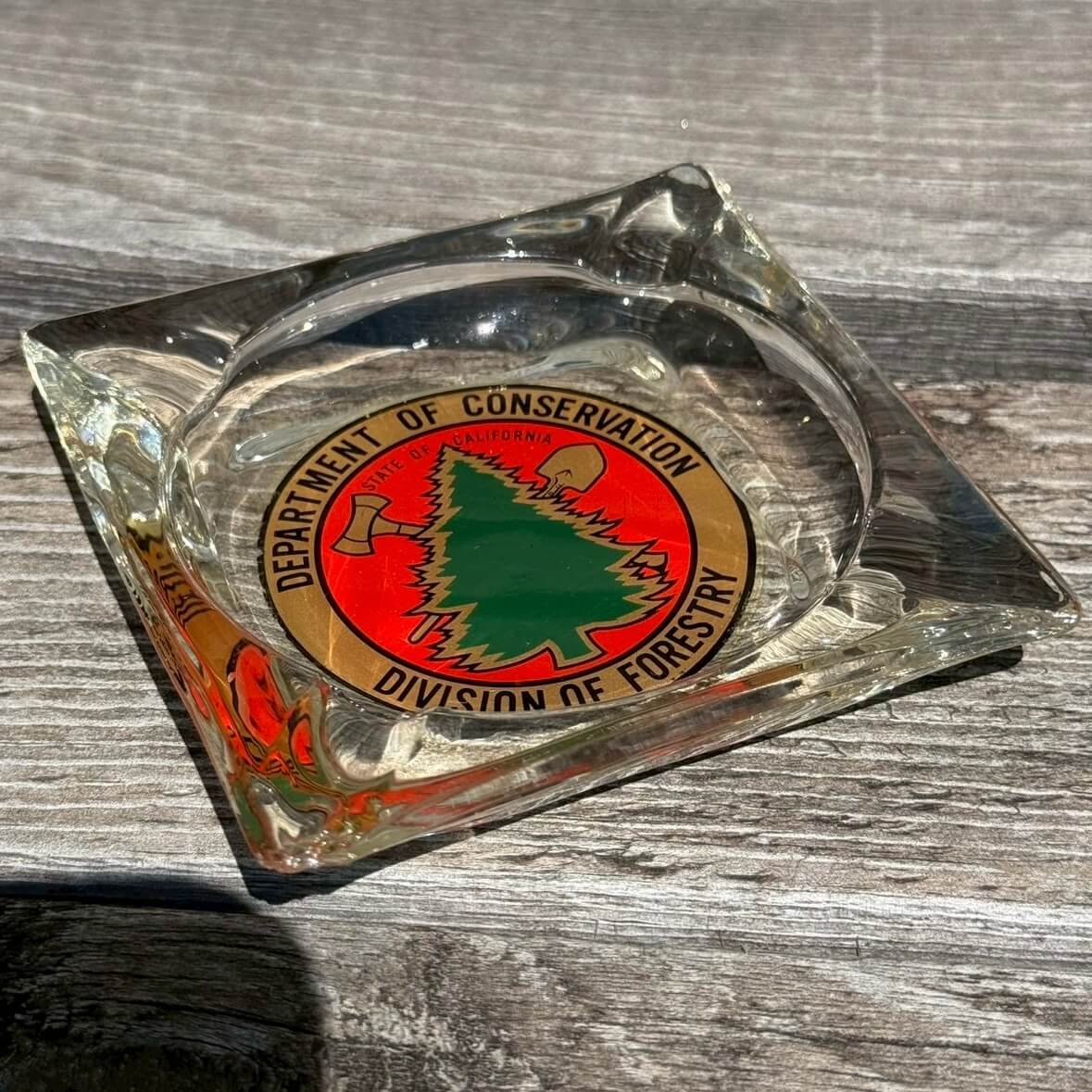 【ビンテージ】灰皿 ガラス アッシュトレイ アメリカン雑貨 店舗什器 トレイ レトロ #2541-26