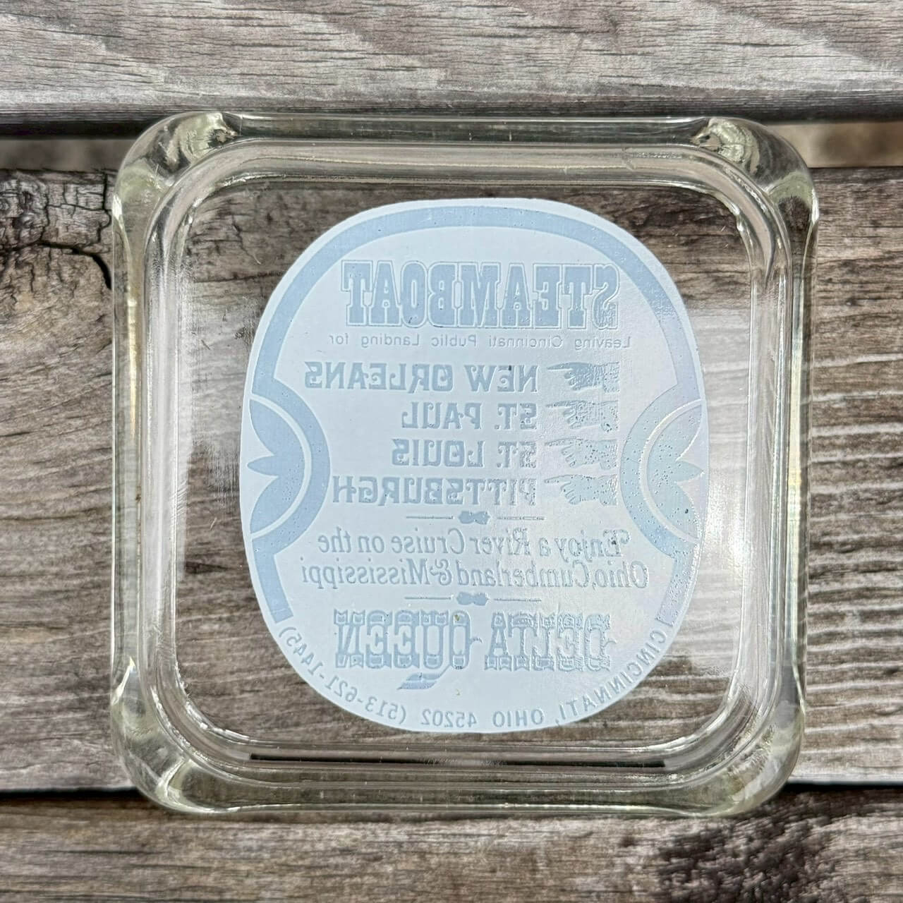 【ビンテージ】灰皿 ガラス アッシュトレイ アメリカン雑貨 店舗什器 トレイ レトロ #2541-76