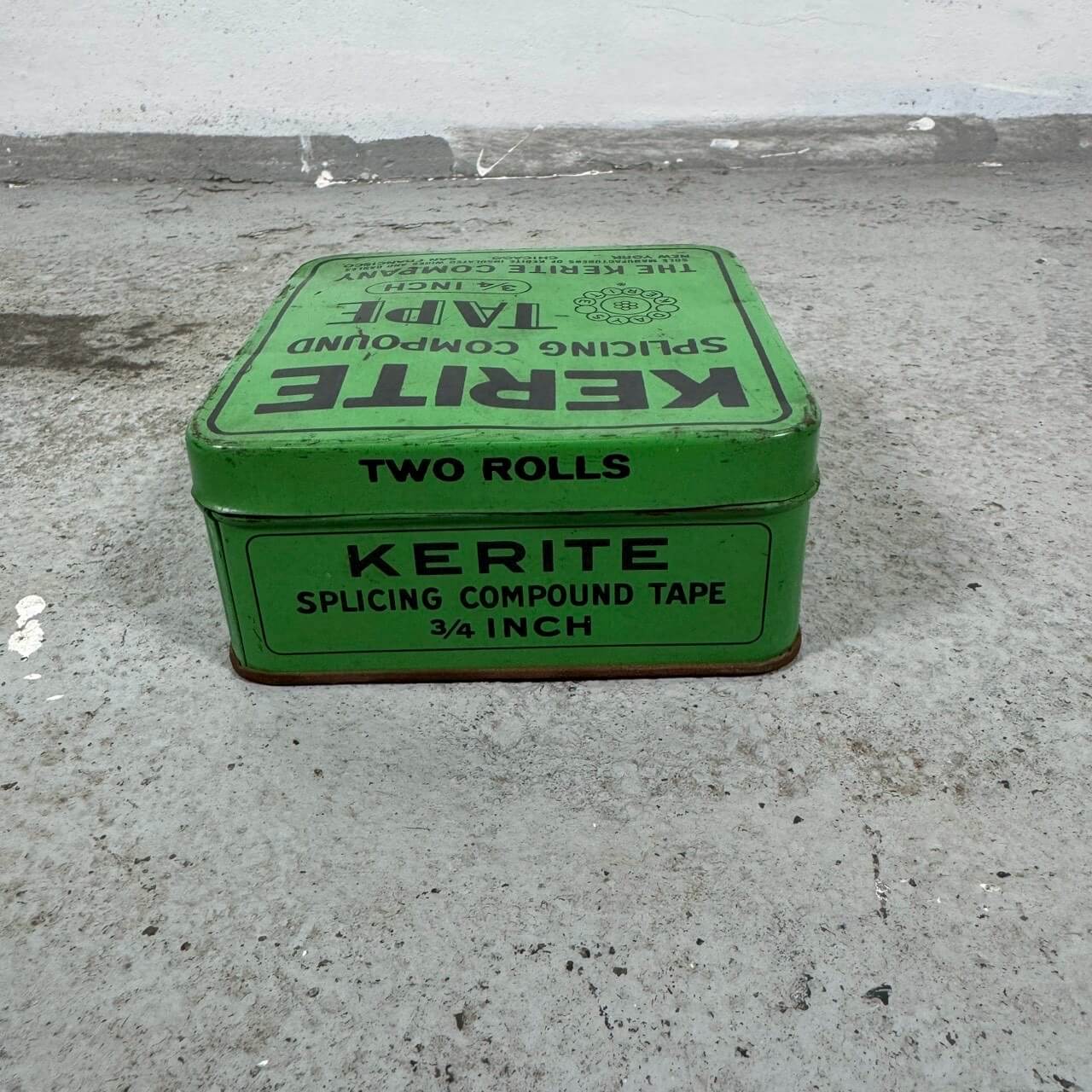 #2215【1950-60年代】ビンテージ KERITE スプライシングテープ メタル缶 アメリカ製 インダストリアル