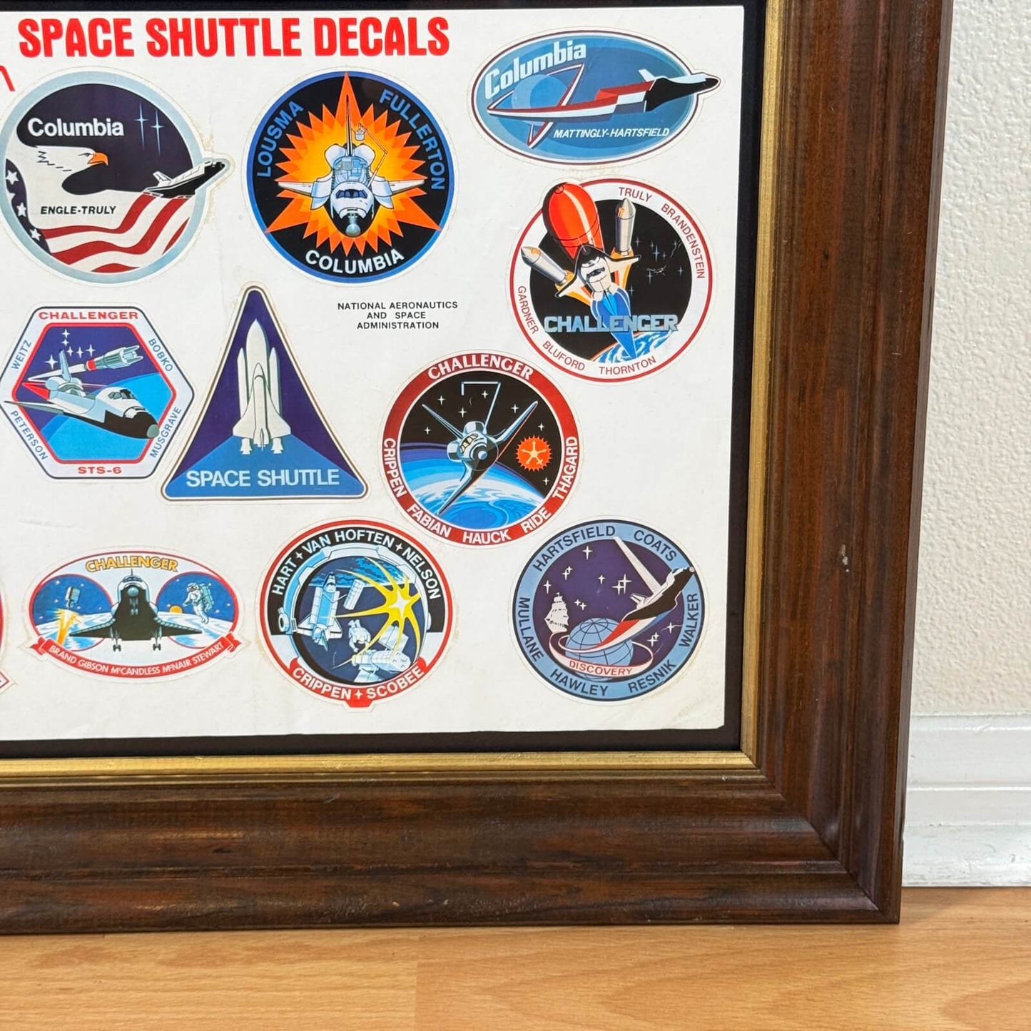 #1951【1980年代】ビンテージ NASA ステッカー アートフレーム / ウォールデコ アメリカ