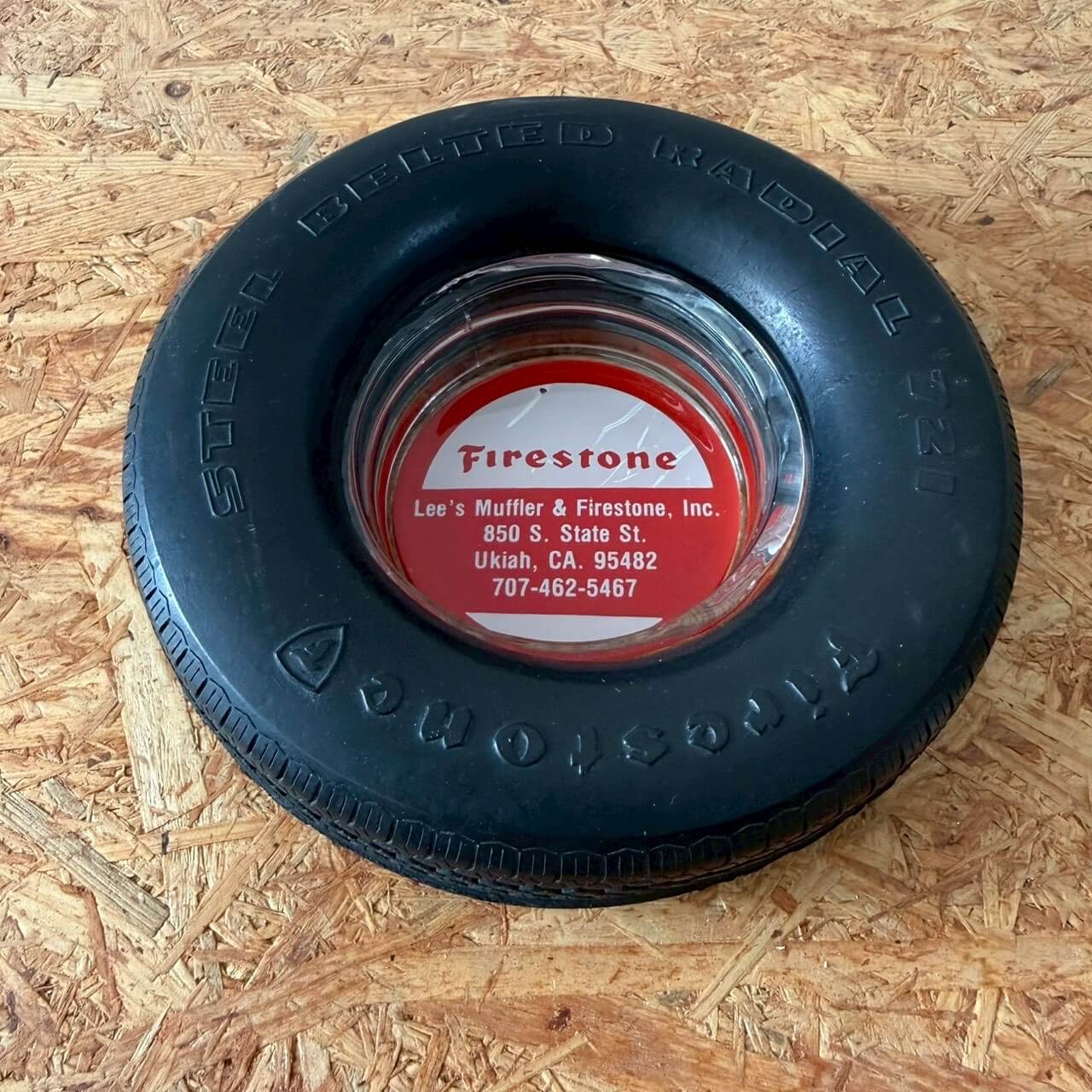#2358【1970-80年代】ビンテージ Firestone タイヤ型 アドバタイジング灰皿 / ガレージ ノベルティ アメリカ