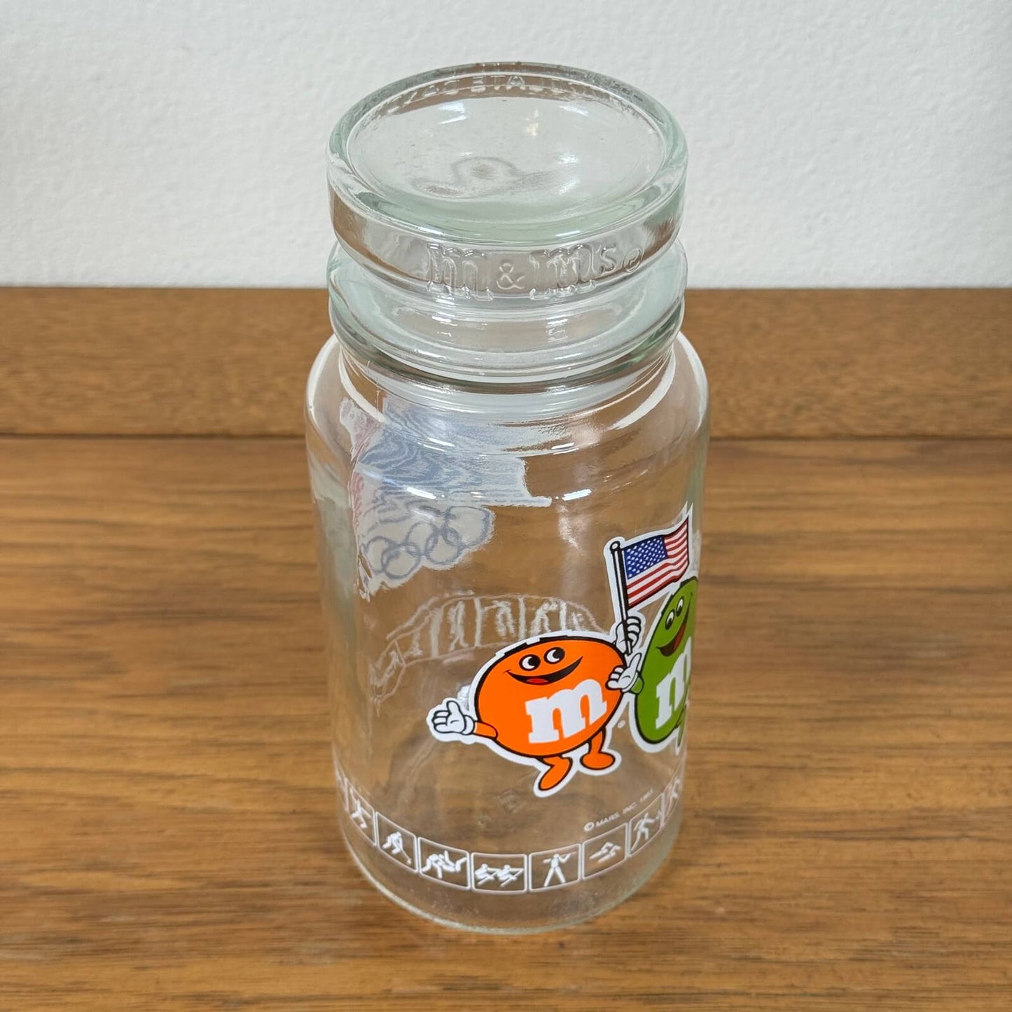#2033【1984年】ビンテージ M&M’s アドバタイジング  ロサンゼルス五輪 オリンピック記念 ガラスジャー アメリカ