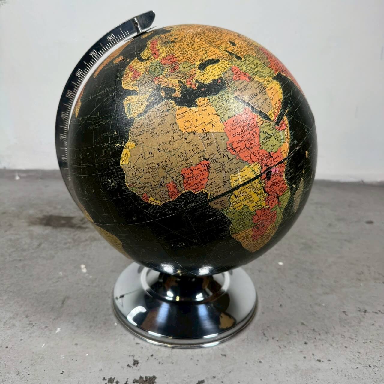 #2342【1950年代製】ビンテージ REPLOGLE リプルーグル ブラックオーシャン 地球儀 アメリカ