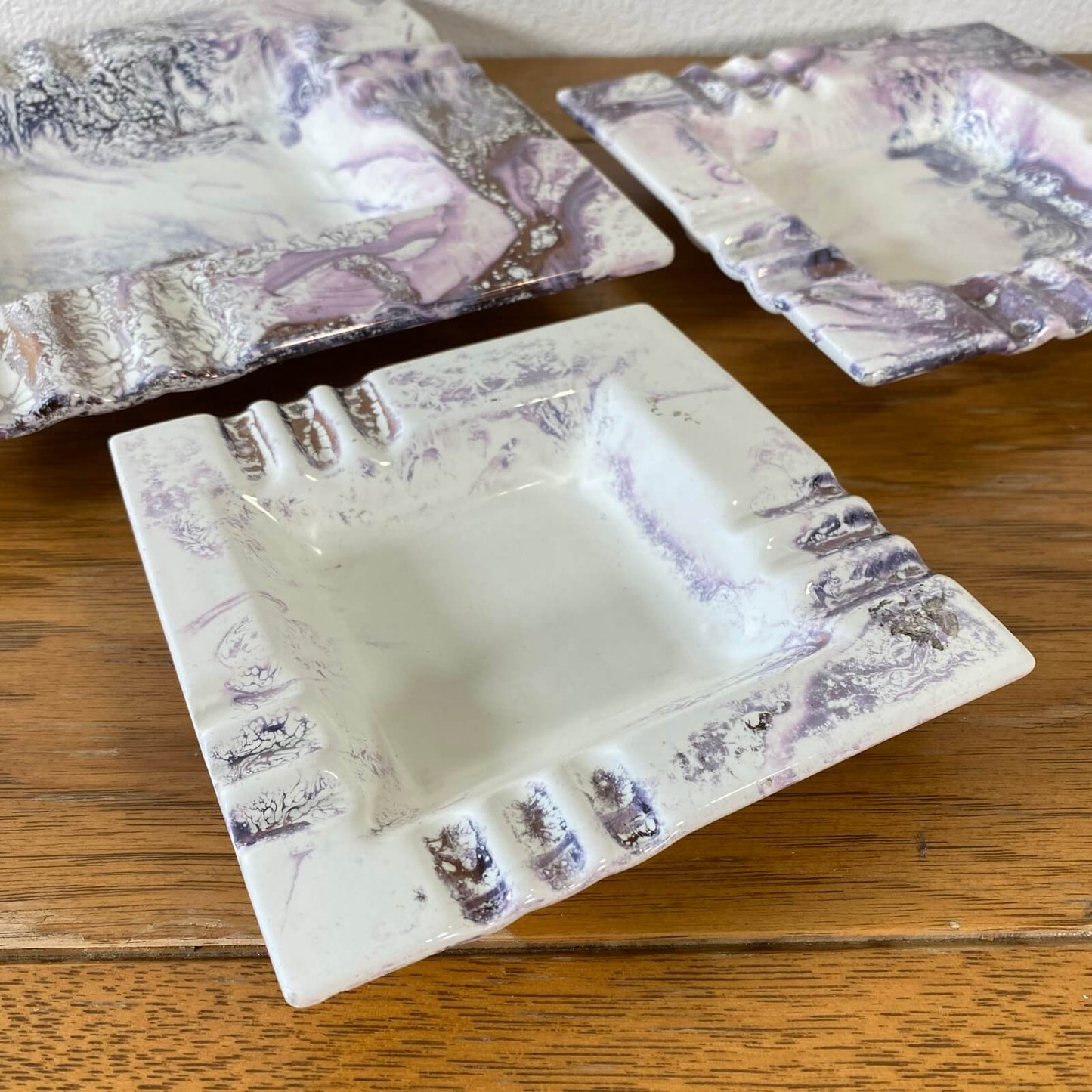 #910【1970年代】ビンテージ 灰皿 カリフォルニアポッタリー 3点セット