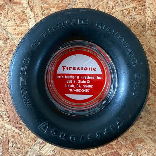 #2358【1970-80年代】ビンテージ Firestone タイヤ型 アドバタイジング灰皿 / ガレージ ノベルティ アメリカ
