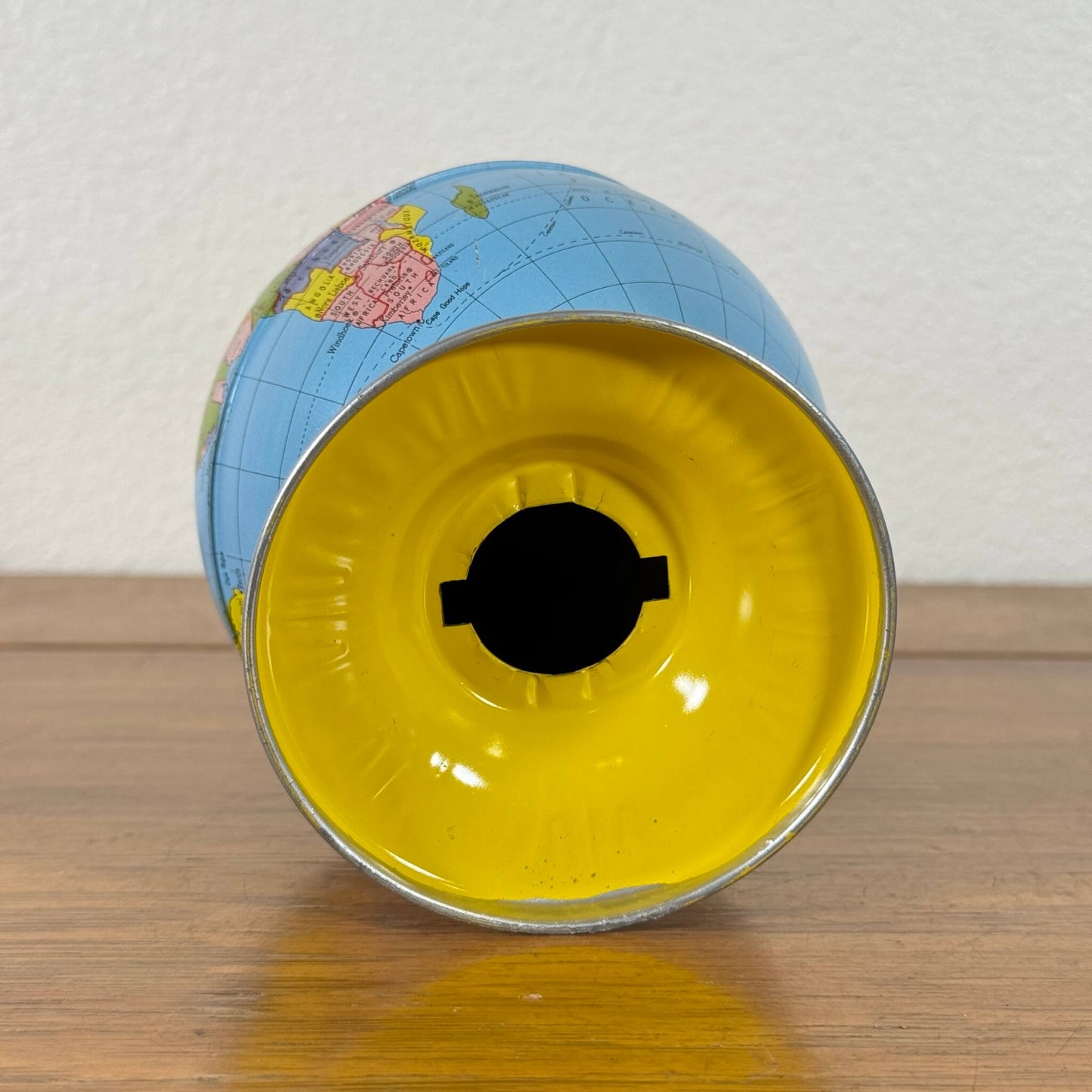 #1494【1950-60年代】ビンテージ 地球儀 貯金箱 ブリキ ディスプレイ アメリカ