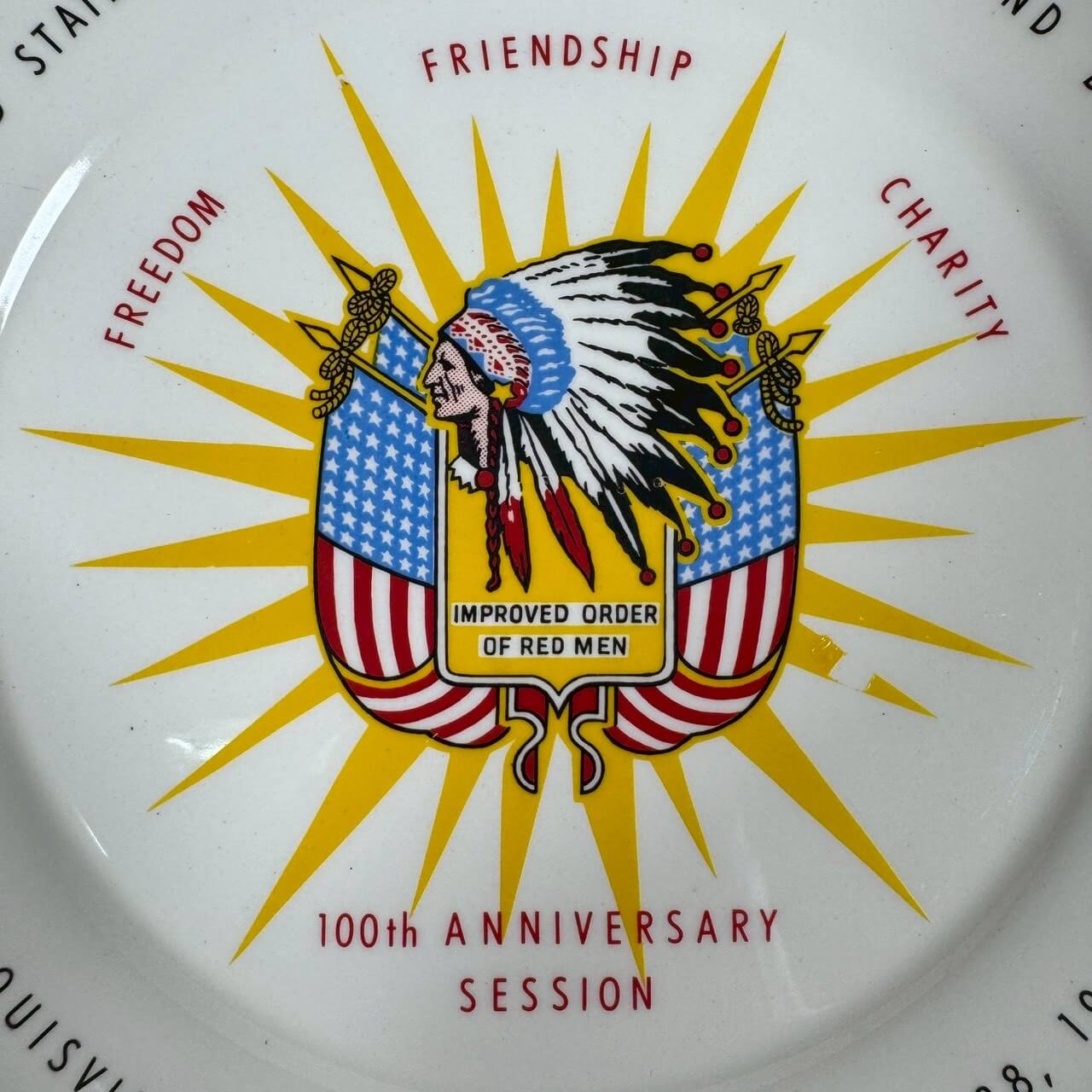 #2363【1962年製】ビンテージ 100周年記念プレート “Improved Order of Red Men” / ケンタッキー州 ルイビル大会 アメリカ