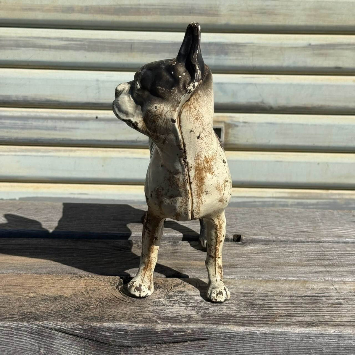 【1920-40年代頃】アンティーク オブジェ ドアストッパー アメリカン雑貨 店舗什器 ボストンテリア 犬 置物 キャストアイアン #2626