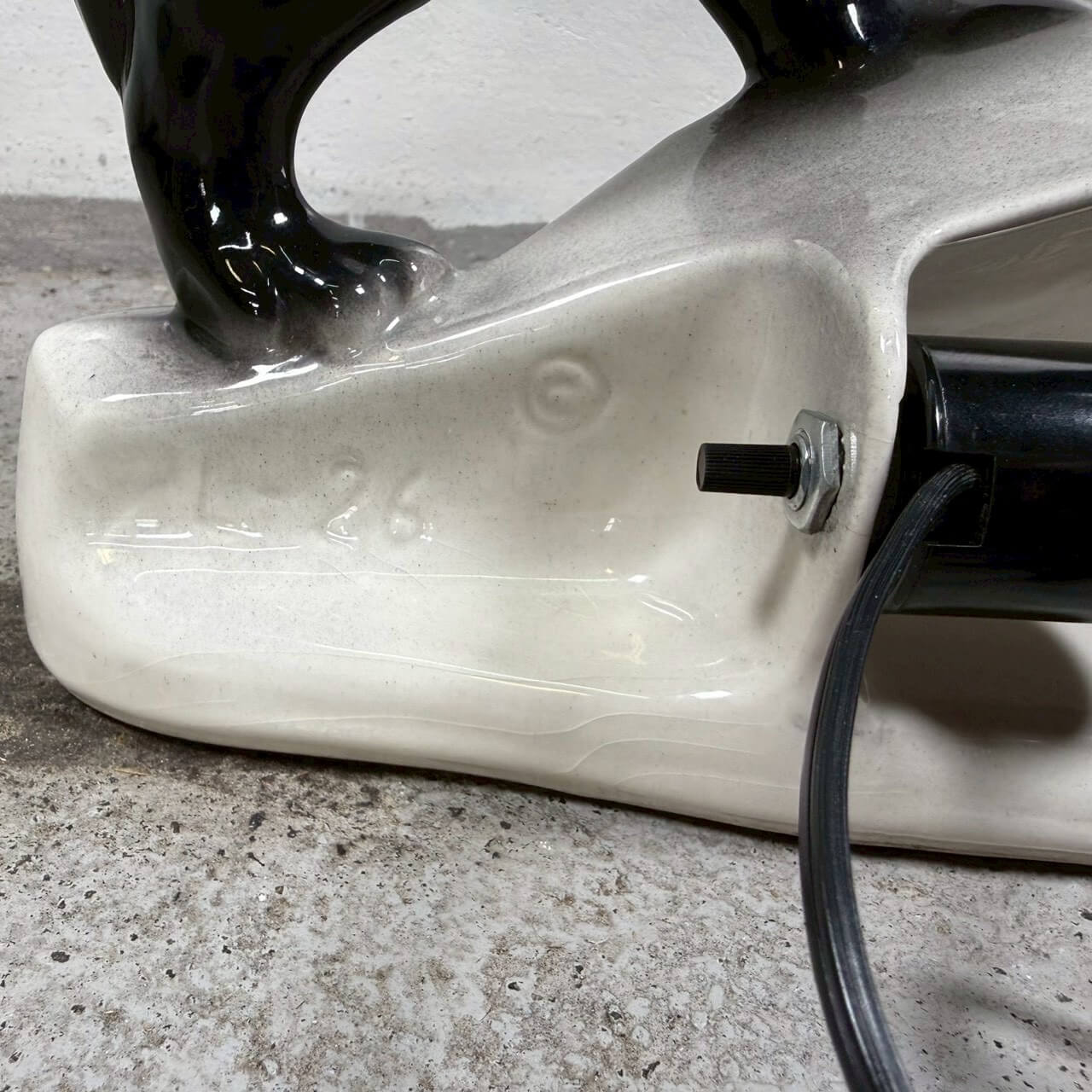 #2270【1950-60年代】ビンテージ ブラックパンサー オブジェ セラミック ライト付き ミッドセンチュリー アメリカ