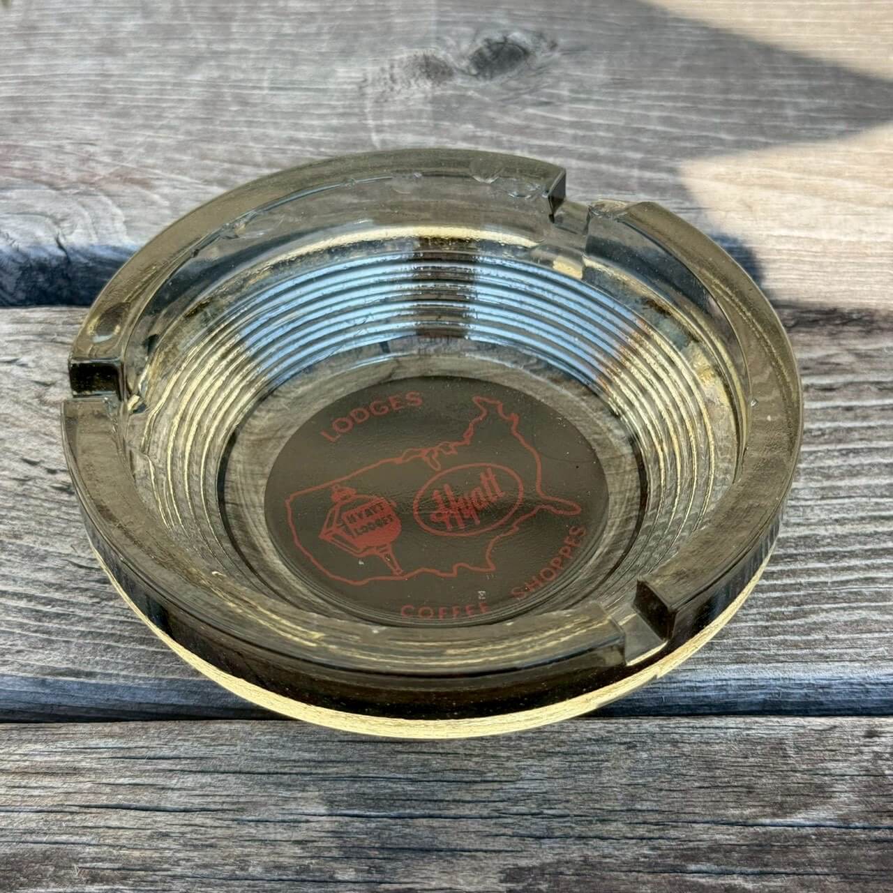 【ビンテージ】灰皿 ガラス アッシュトレイ アメリカン雑貨 店舗什器 トレイ レトロ #1611-50