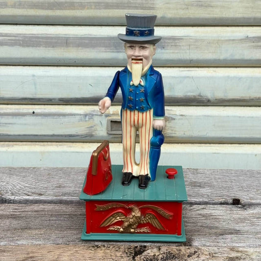 【1970年代】ビンテージ ガレージ アメリカン雑貨 店舗什器 UNCLE SAM コインバンク 貯金箱 #2717