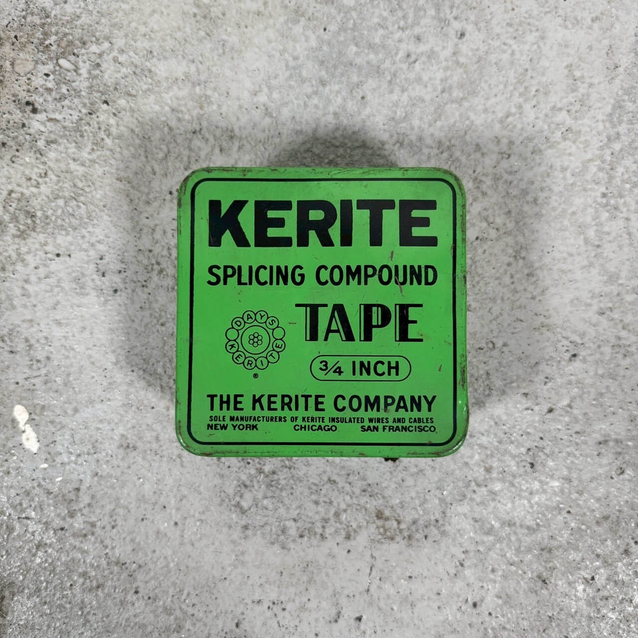 #2215【1950-60年代】ビンテージ KERITE スプライシングテープ メタル缶 アメリカ製 インダストリアル