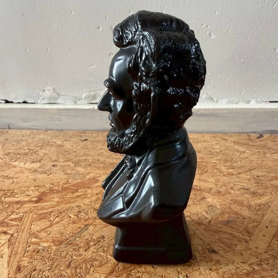 #2294【1970-80年代】ビンテージ エイブラハム・リンカーン 石炭彫刻 バスト像 / West Virginia ハンドクラフト