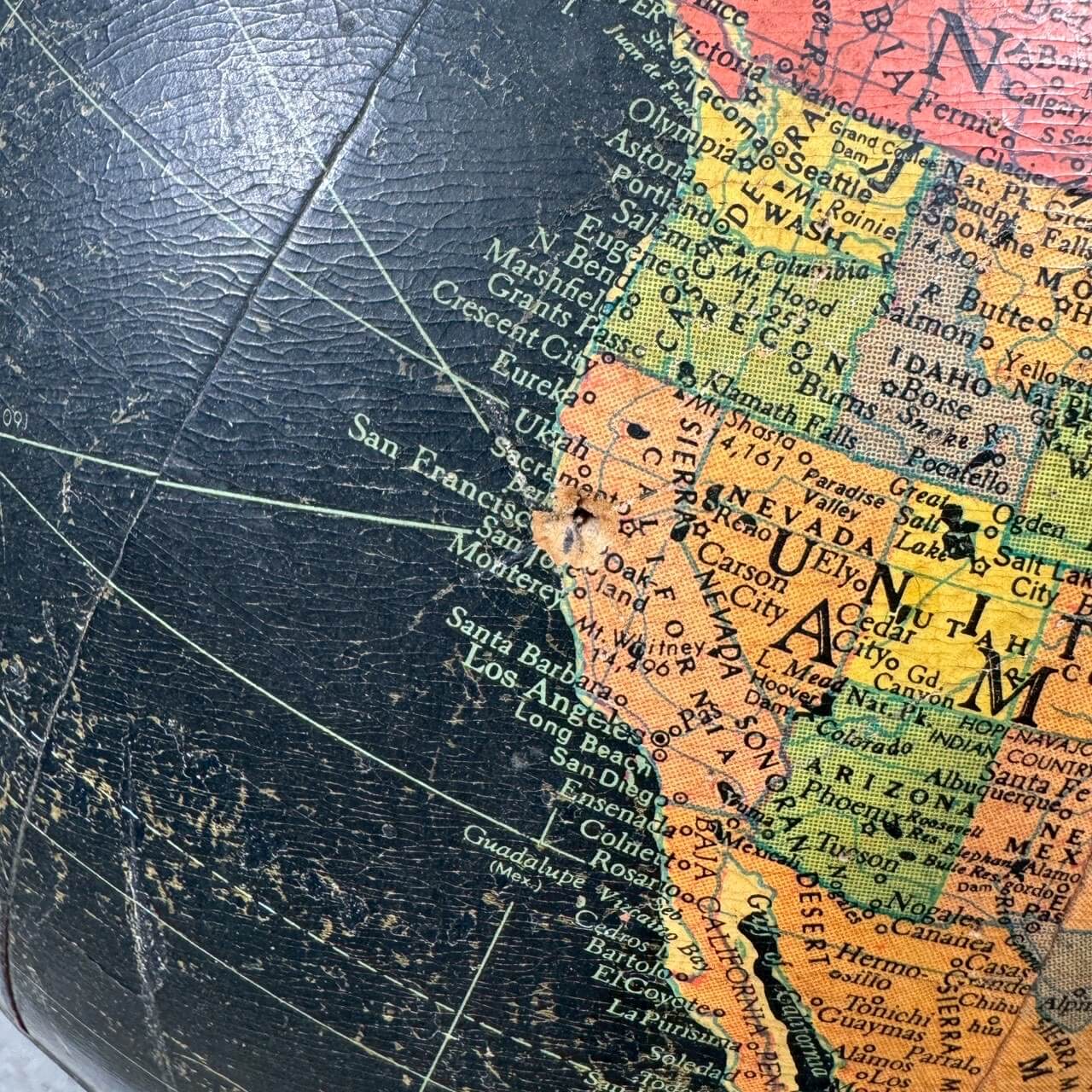 #2342【1950年代製】ビンテージ REPLOGLE リプルーグル ブラックオーシャン 地球儀 アメリカ