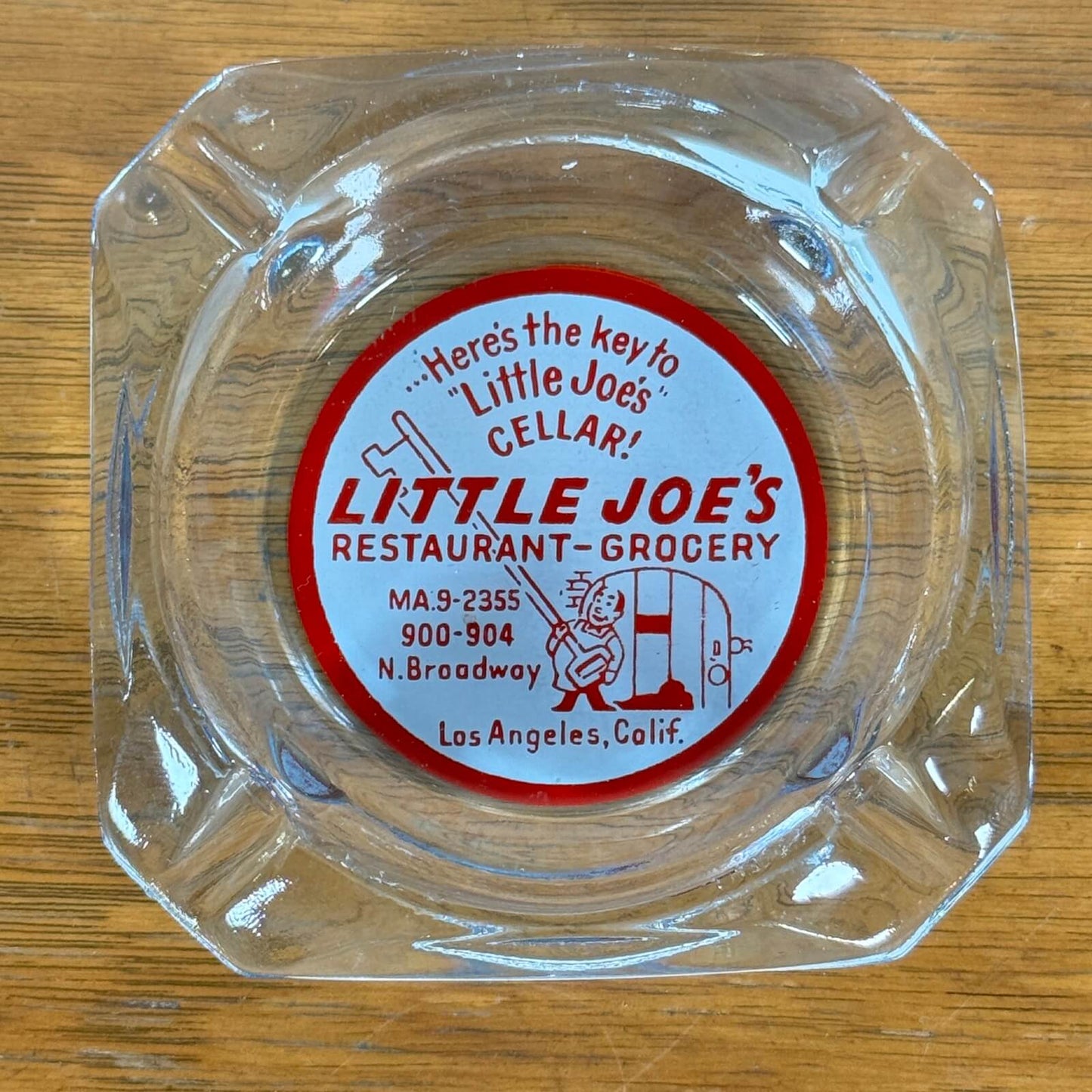 【1960-70年代】ビンテージ Little Joe’s レストラン ガラス灰皿 / アッシュトレイ アメリカ #1247-15