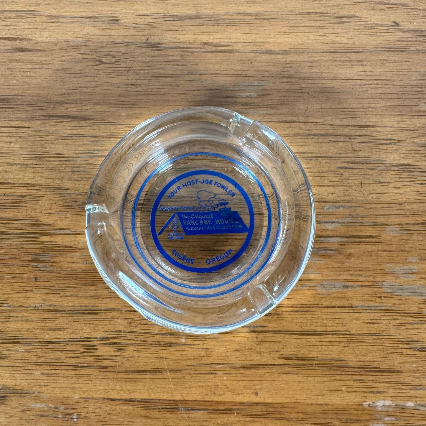 #1825【1960-70年代】ビンテージ THE ORIGINAL PANCAKE HOUSE ガラス灰皿 / アッシュトレイ オレゴン州 アメリカ