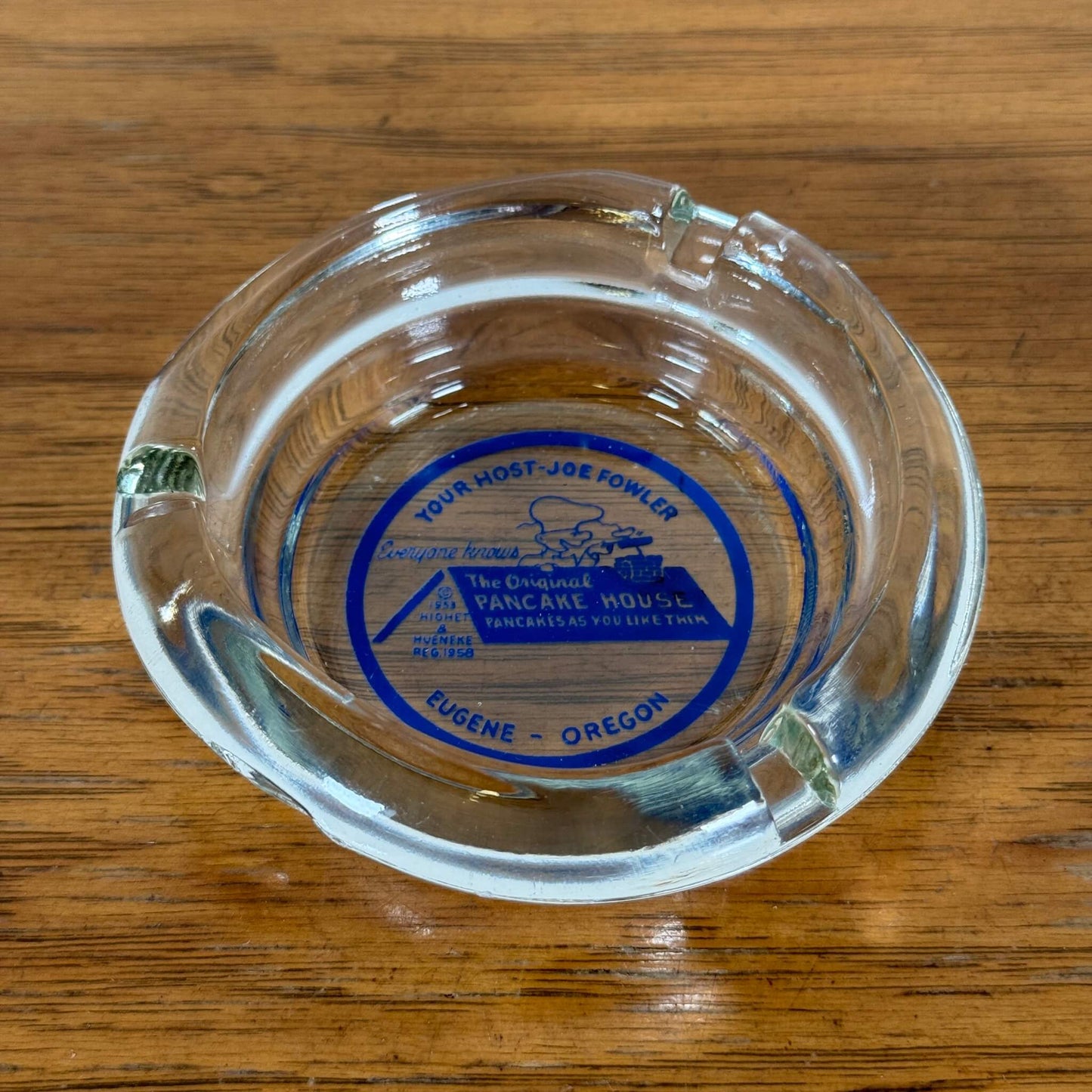 #1825【1960-70年代】ビンテージ THE ORIGINAL PANCAKE HOUSE ガラス灰皿 / アッシュトレイ オレゴン州 アメリカ