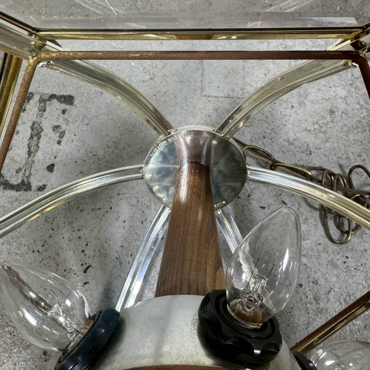 #2332 【1970-80年代】ビンテージ ガラス ペンダントランプ / ミッドセンチュリー 吊り下げ照明 天井照明 アメリカ