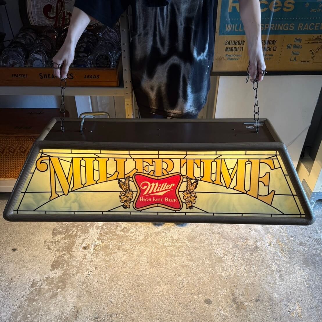 【1980年代】ビンテージ プールランプ アメリカン雑貨 店舗什器 Miller High Life ミラー #2768