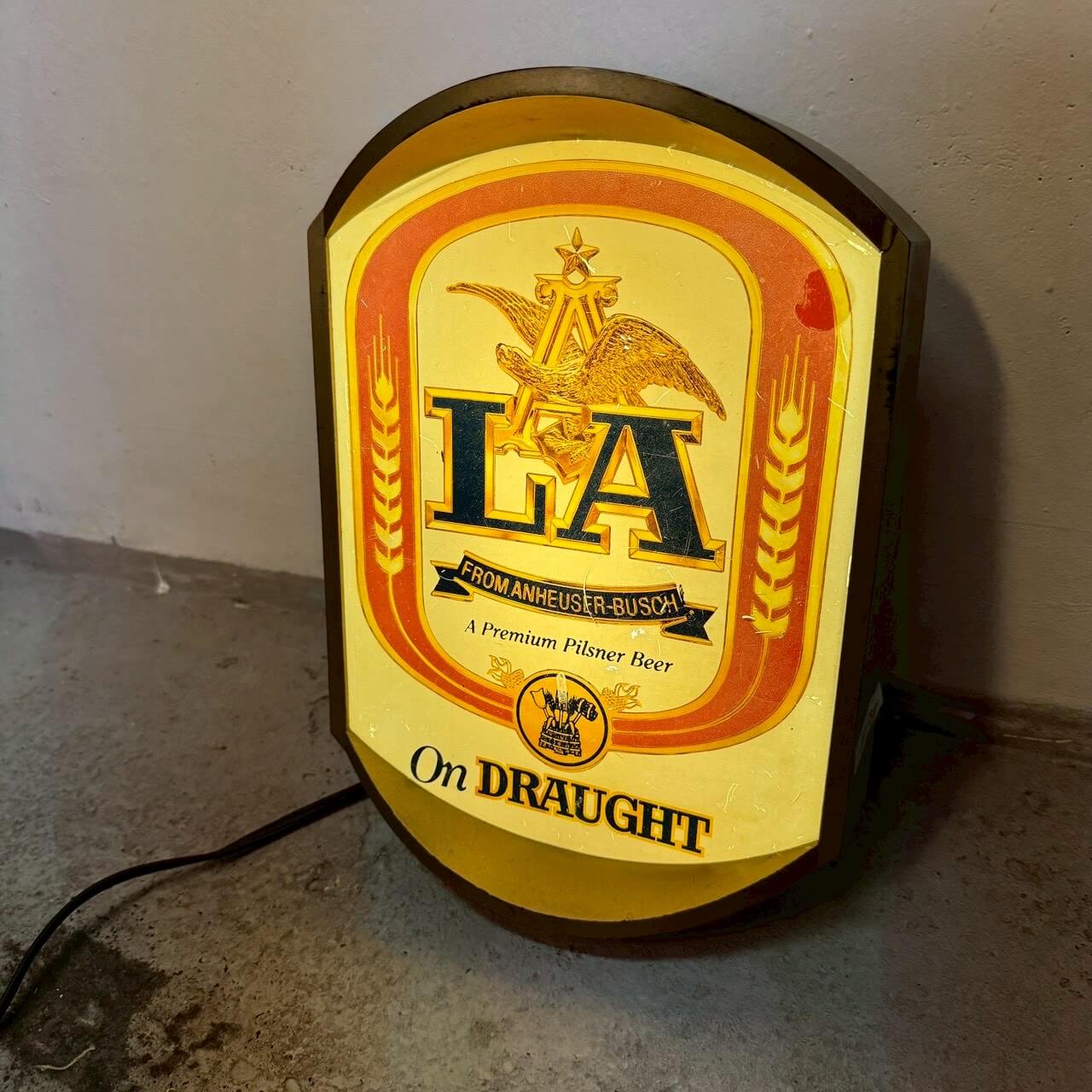 #2350【1984年製】ビンテージ LA ビール ライトサイン Anheuser-Busch パブサイン アメリカ