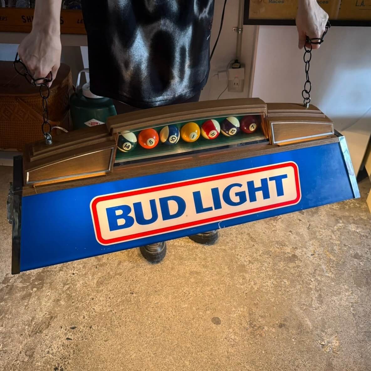 【1980年代】ビンテージ Bud Light プールランプ バドライト 吊り下げ照明 バーライト #2772