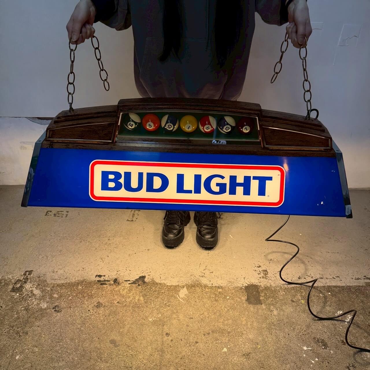 【1986年】ビンテージ Bud Light プールランプ バドライト 吊り下げ照明 バーライト #2381