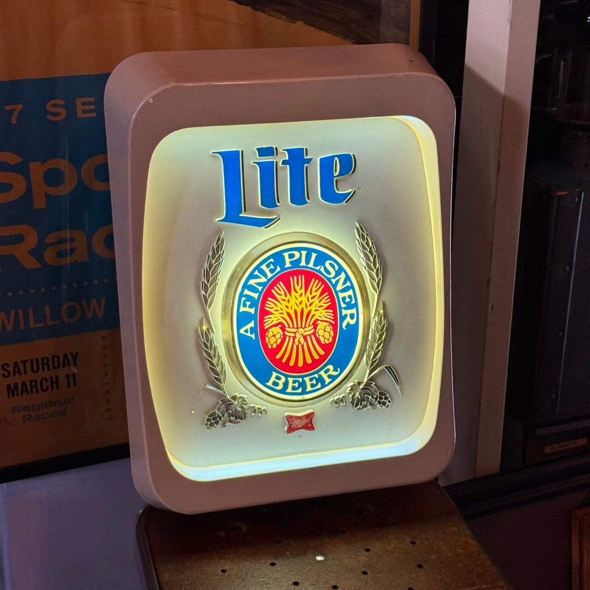 【1970年代】ビンテージ ライト 看板 アメリカン雑貨 店舗什器 MILLER LITE ミラーライト #2871