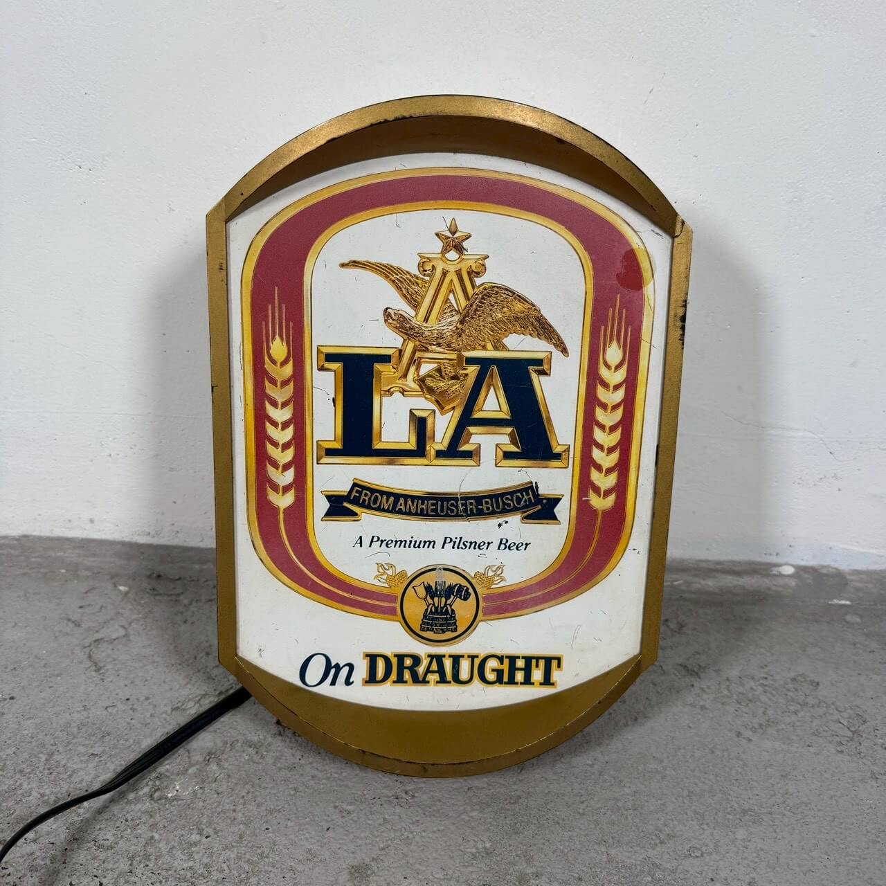 #2350【1984年製】ビンテージ LA ビール ライトサイン Anheuser-Busch パブサイン アメリカ